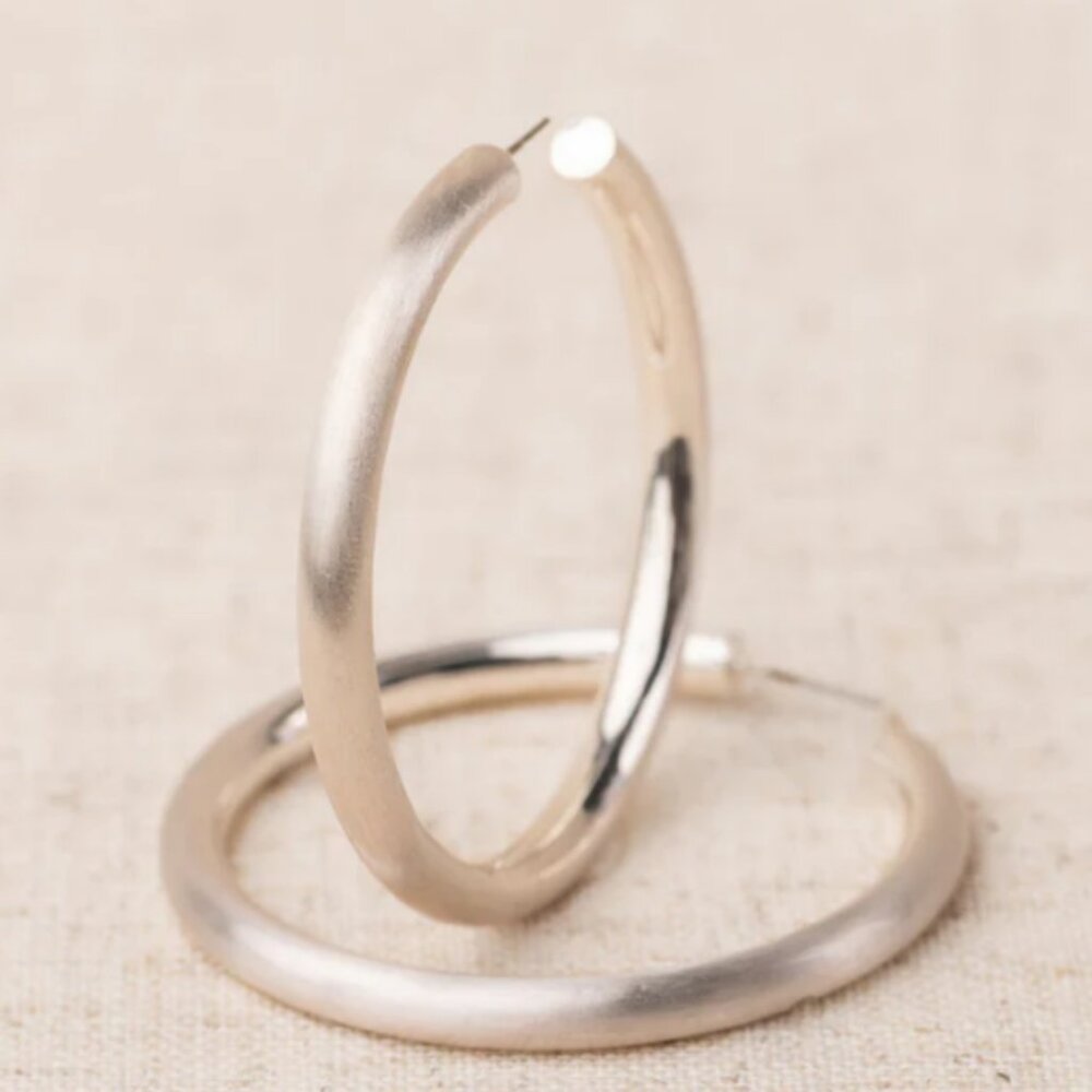 Stella Silver Hoop Earrings